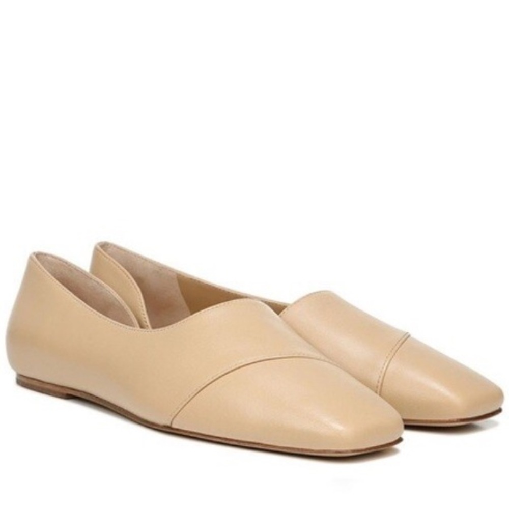 Vince Cyder tan leather square toe flats